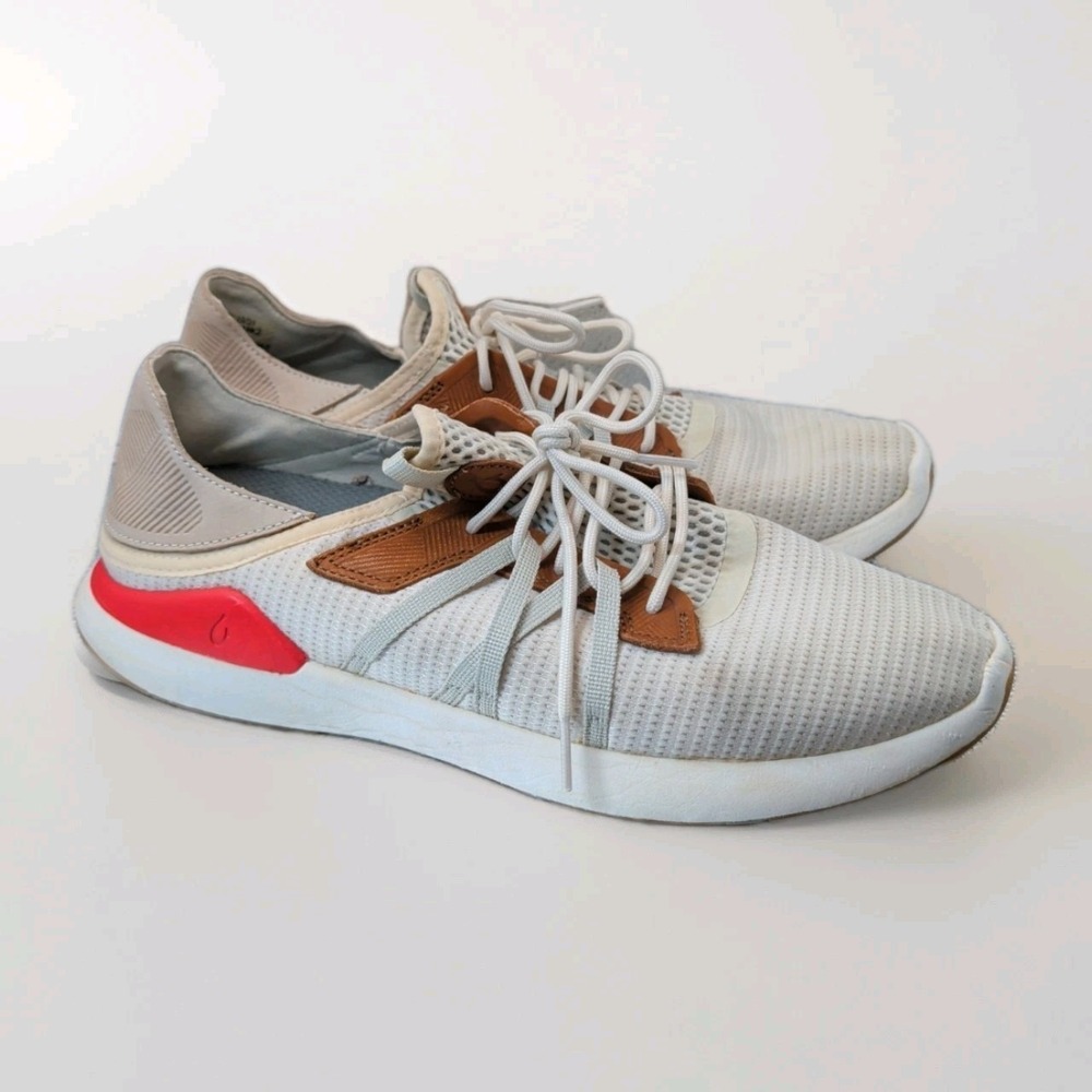 OluKai Mio Li Shoes Mens Size 11.5 Gray Mesh Lace Up Sneakers Comfort Casual